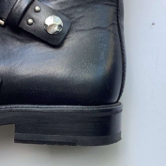 Maje Black Leather Biker Boots with Metal Accents - size eu 36 -made in Portugal - Picture 6 of 6